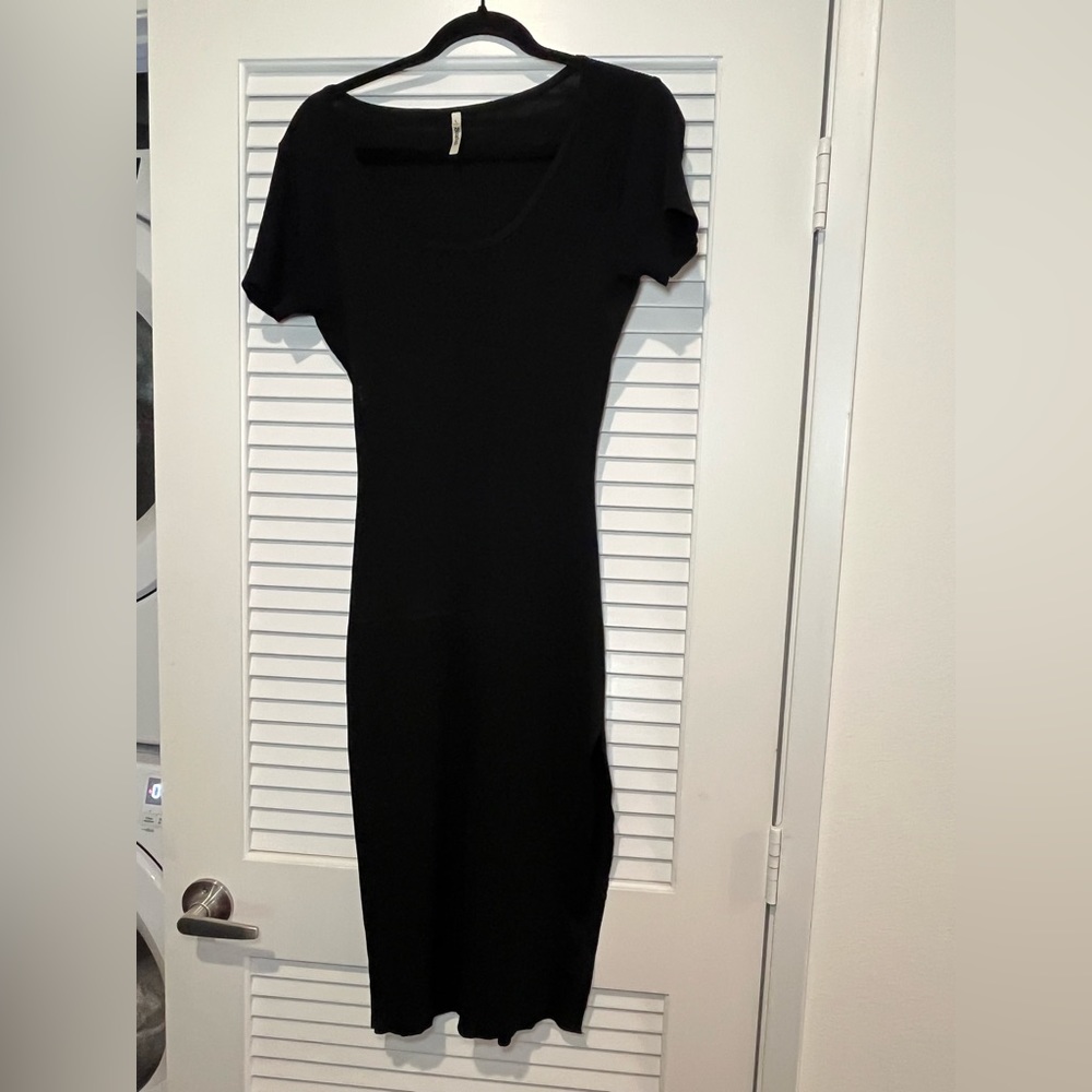 Black Dress with Split Hem